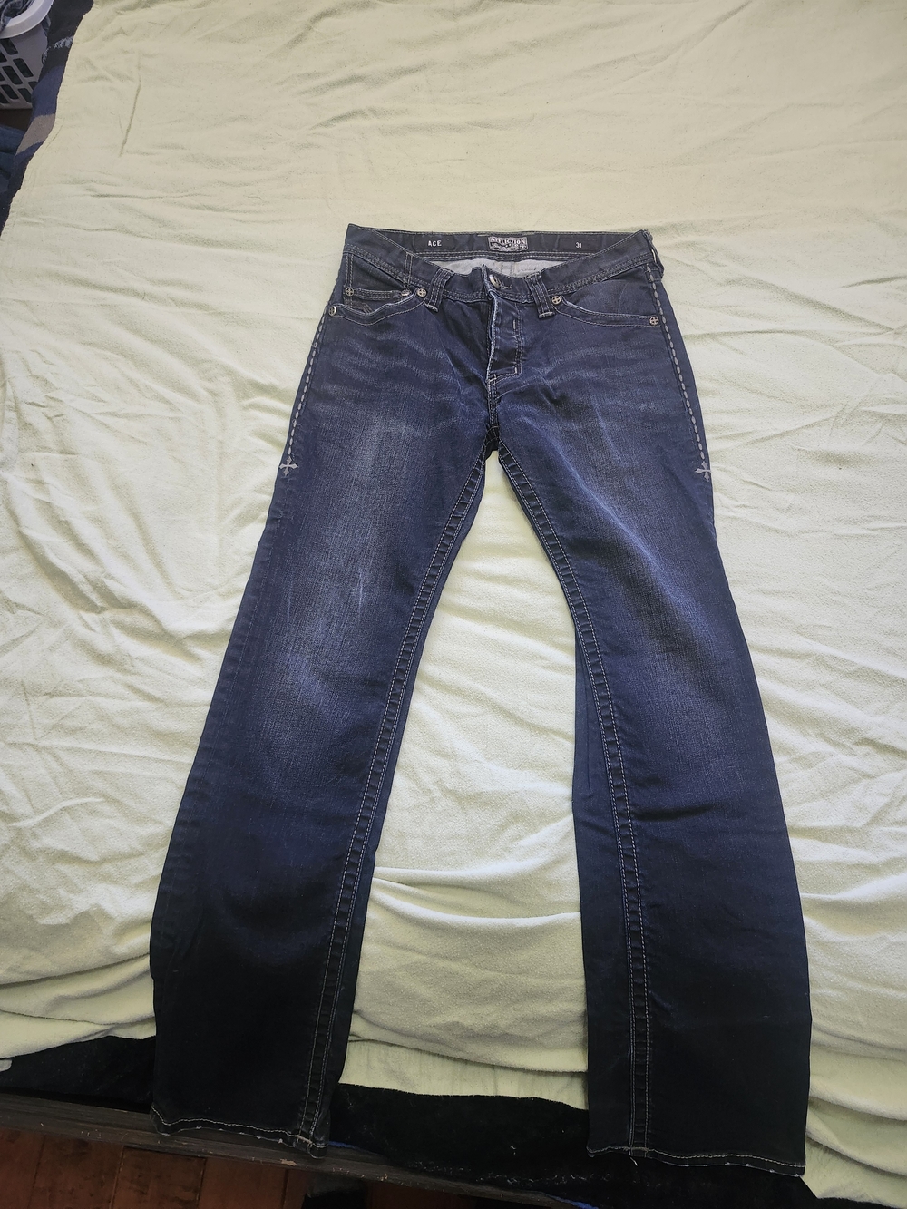 Affliction Men's Blue Denim Jeans ACE Size 31 Straight Leg